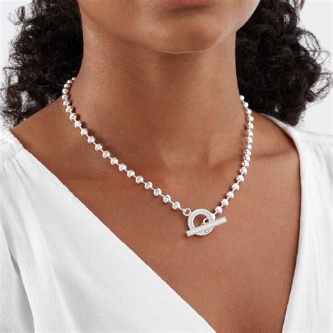 gucci silver chain necklace|Gucci boule chain silver necklace.